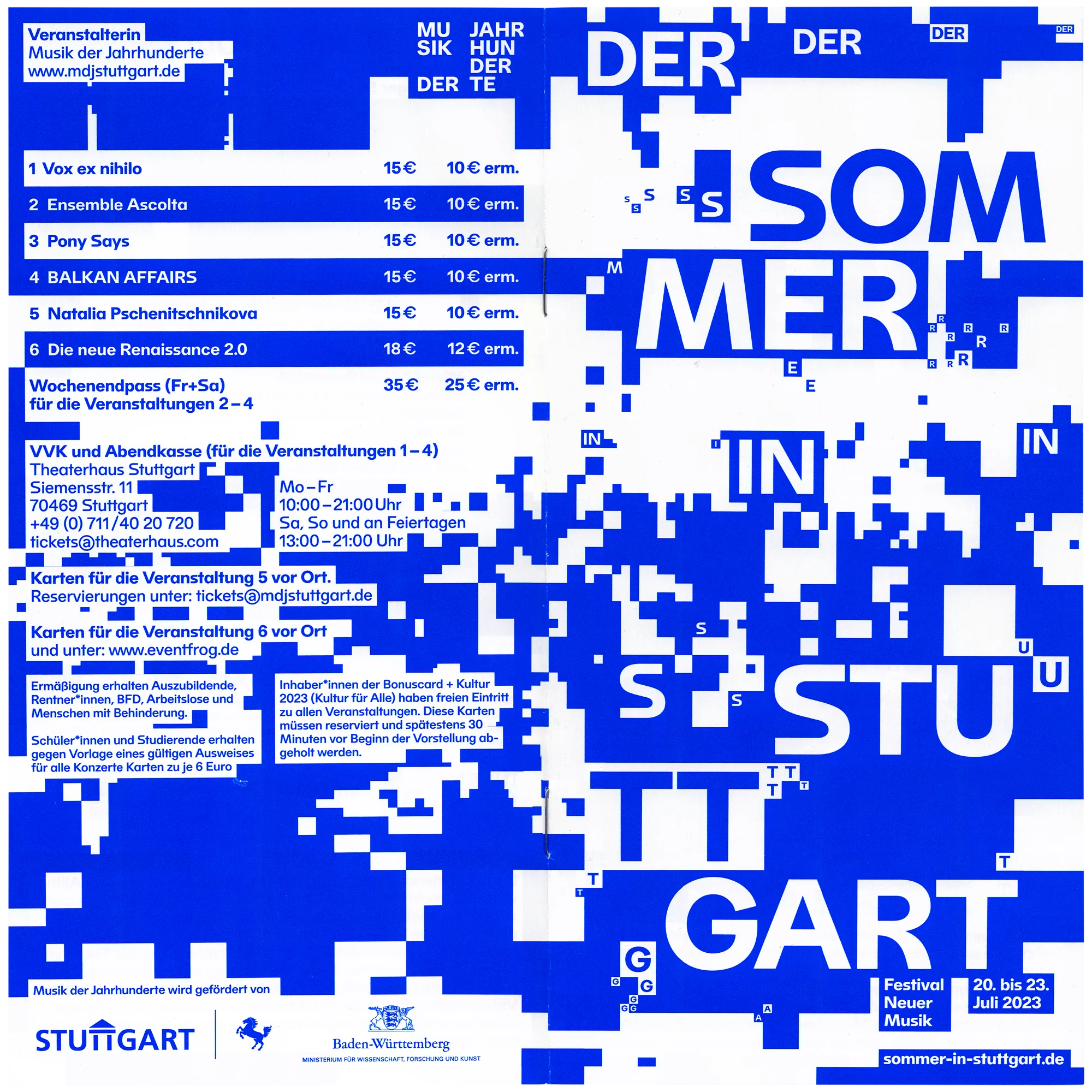 Brochure for Sommer in Stuttgart 2023