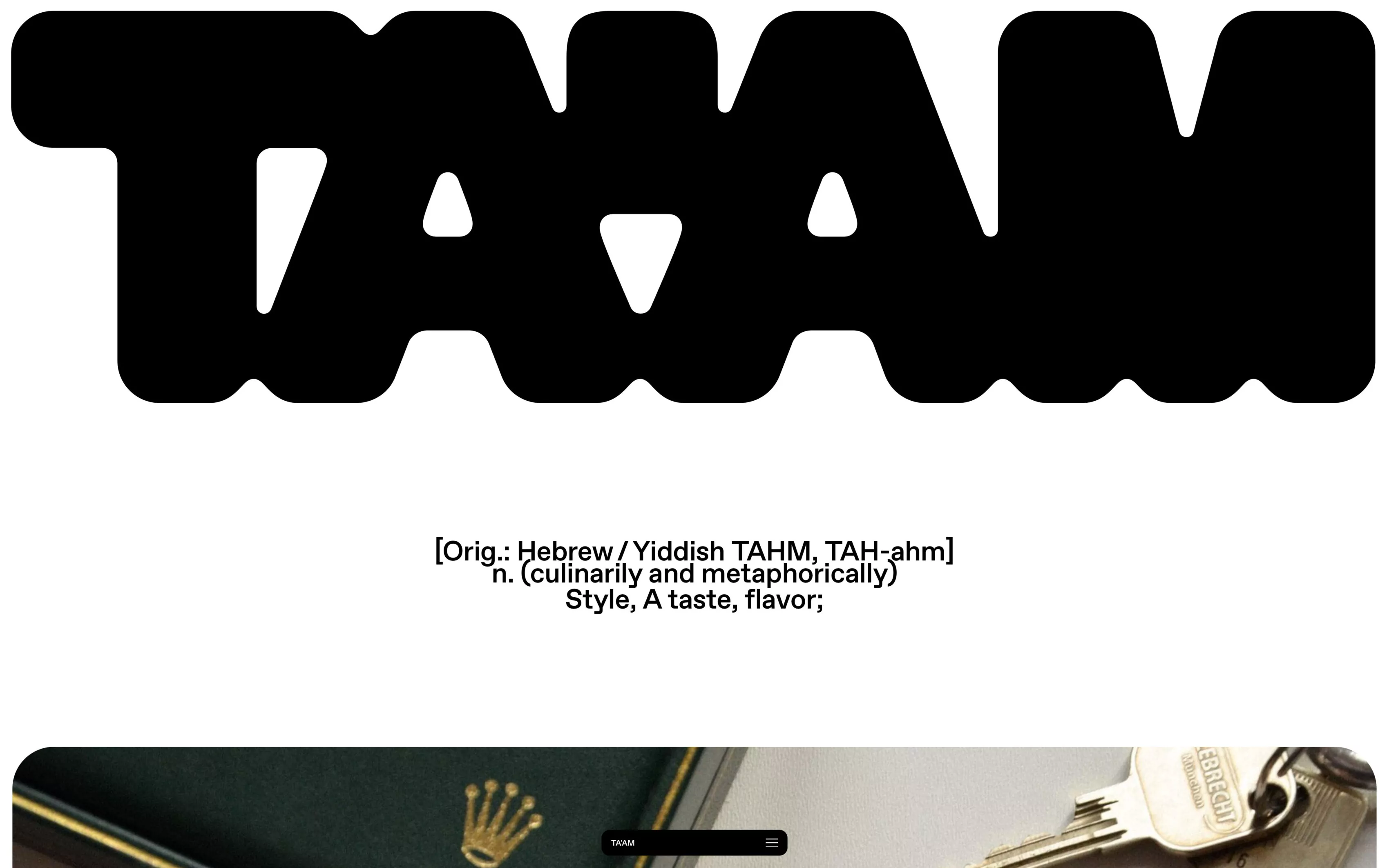 About page of the website for TAAM Watches